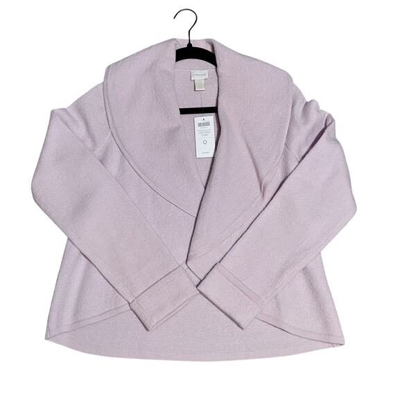 Chico's Sweaters - Chico's Women's Yvonne Cropped Wool Cardigan Open Front Sweater Pale Orchid